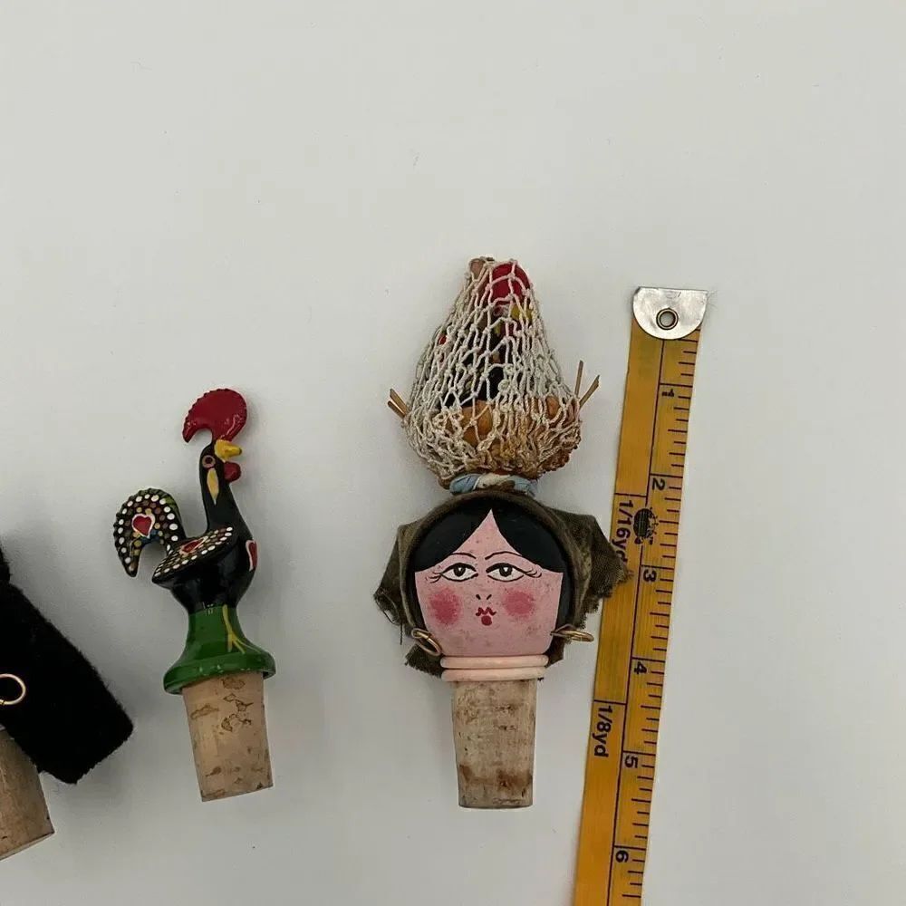 VINTAGE Hand painted Wine Corks Set of 3 - Picture 6 of 6